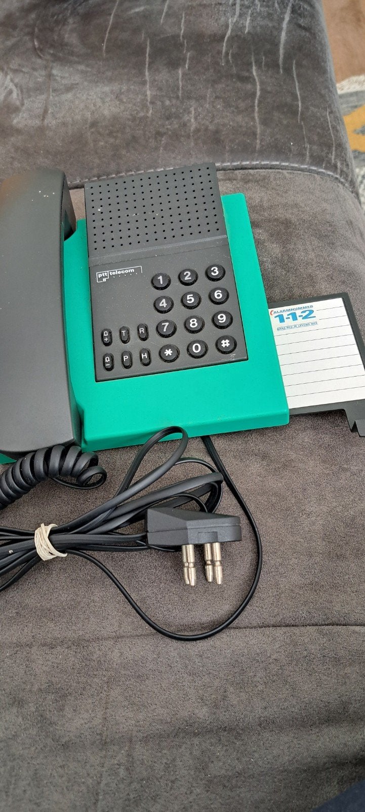 Vintage PTT Telecom Telefoon - Groen/Grijs, Ophalen of Verzenden, Gebruikt