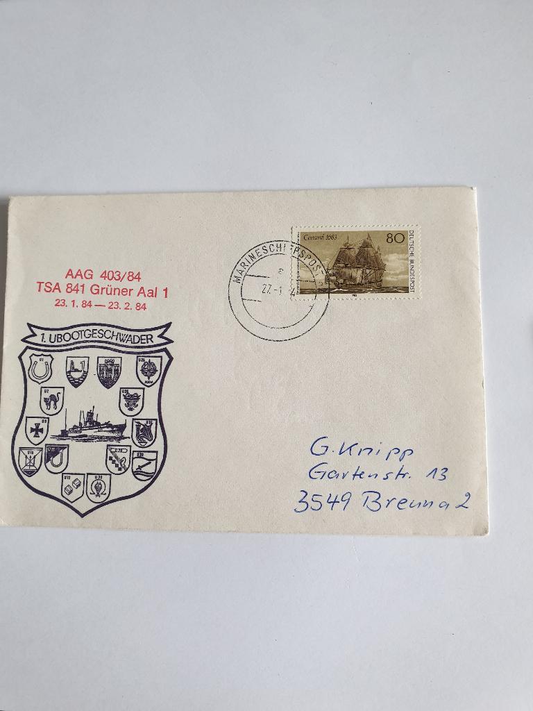 3193 duitsland marineschiffpost ubootgeschwader tsa 841, Verzenden, BRD