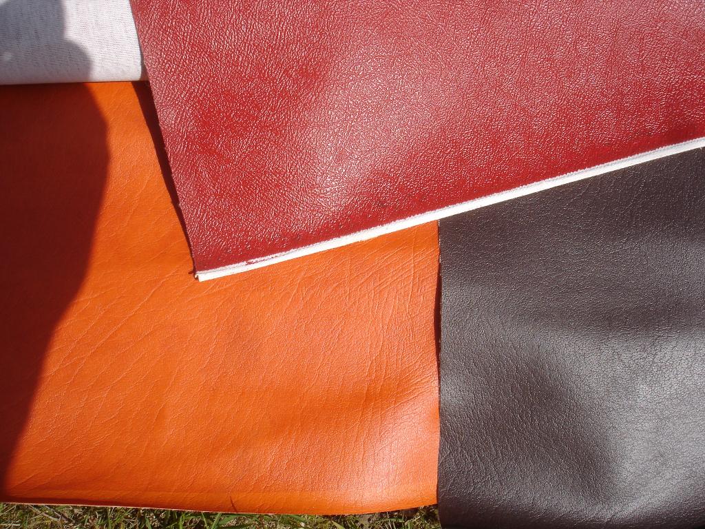 11 x lap skai / d.bruin /d.rood / oranje /grijs, Ophalen, Leer of Kunstleer, Nieuw, 30 tot 120 cm