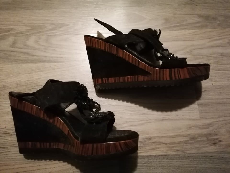 Nette sleehak open schoenen sandalen maat 37 Graceland, Kleding | Dames, Schoenen, Ophalen of Verzenden, Zo goed als nieuw, Zwart