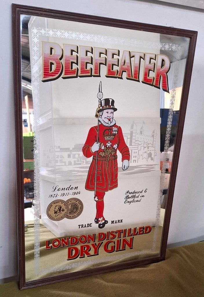 Vintage spiegel jaren '70 Beefeater gin, Ophalen of Verzenden, Gebruikt, Overige typen