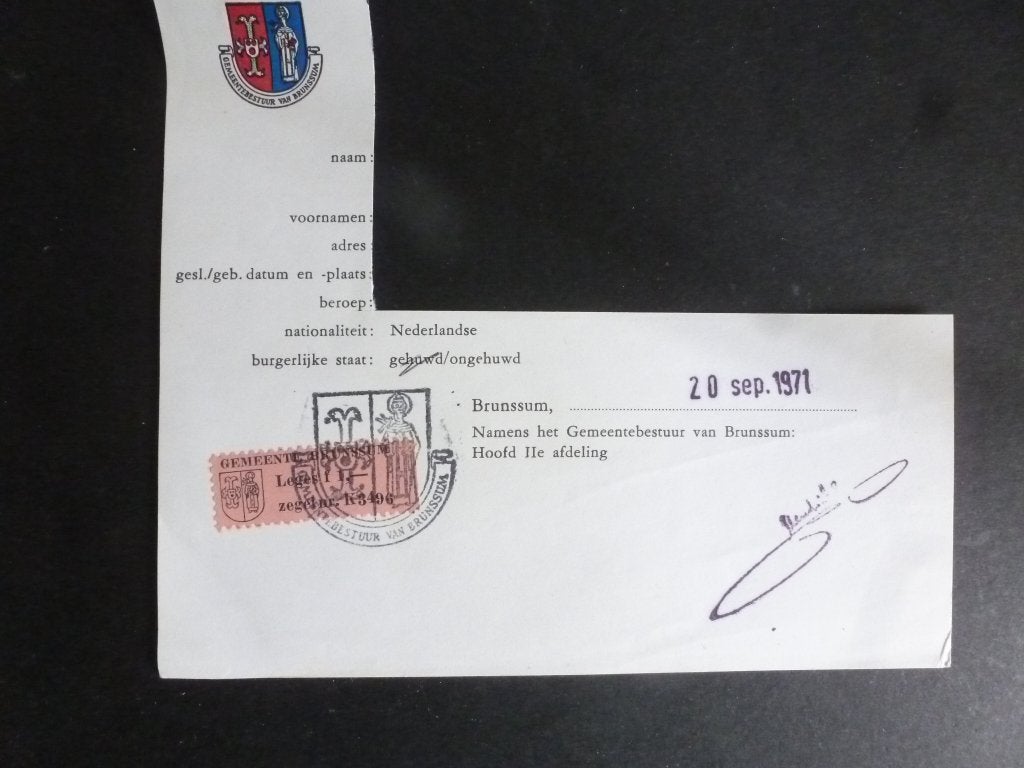 Legeszegel 1971. Brunssum, Ophalen of Verzenden, Gebruikt