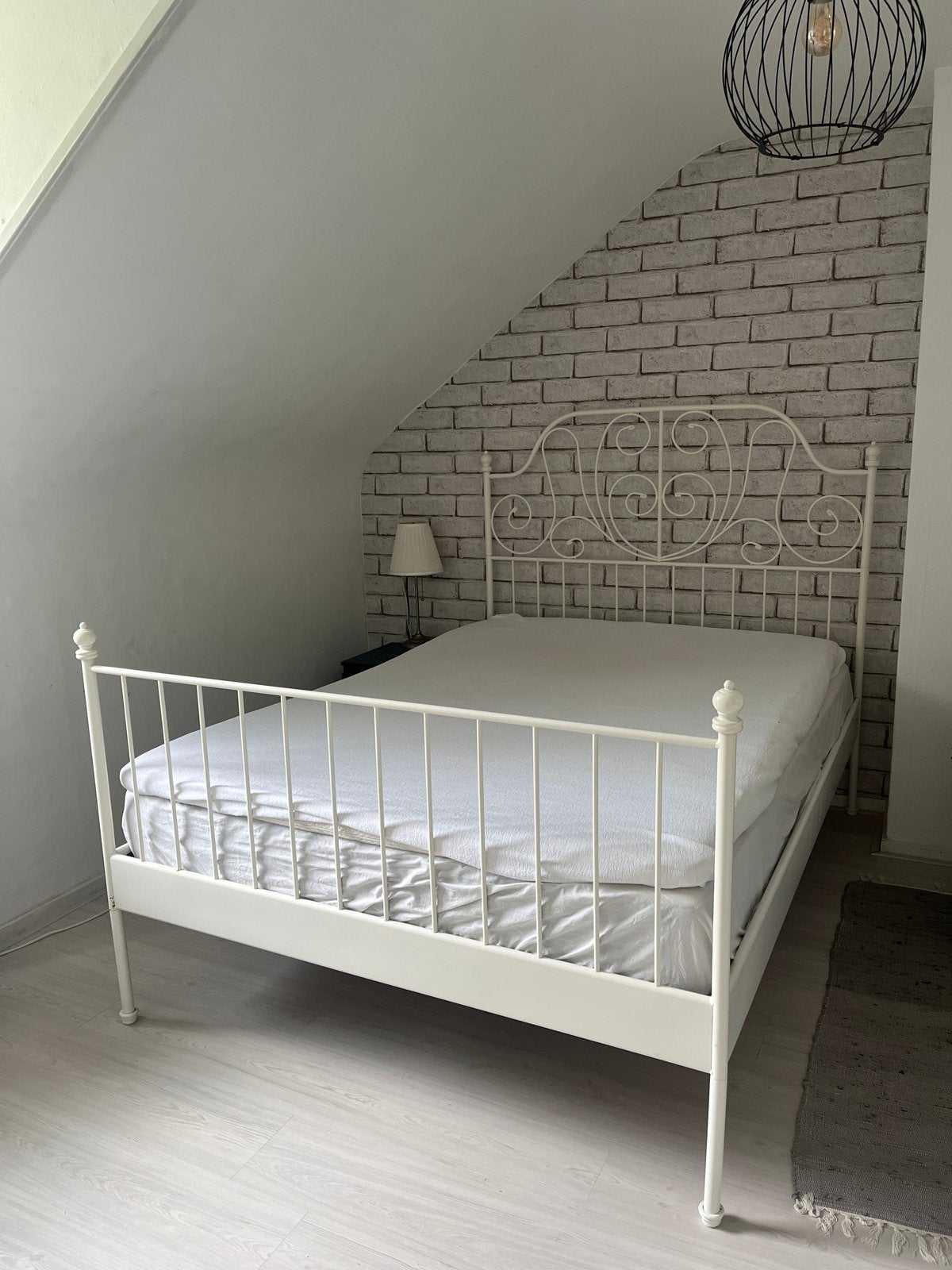 Wit bedframe gratis (140x200 cm) zonder matras, Ophalen, Gebruikt, Wit, Tweepersoons