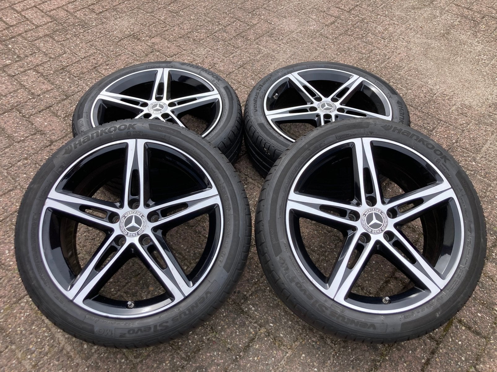 18” originele Mercedes A klasse W177 velgen + banden 5x112, Auto-onderdelen, Banden en Velgen, Banden en Velgen, Zomerbanden, 18 inch