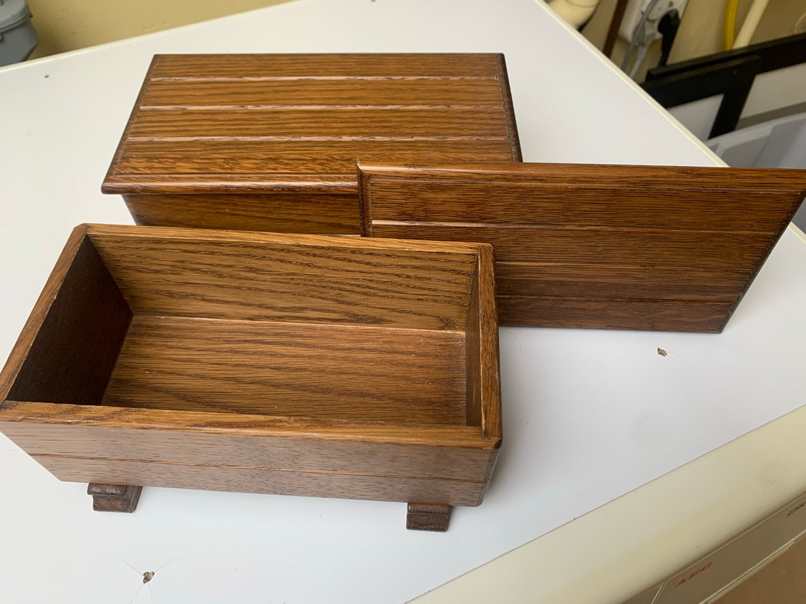 Set van 2eikenhouten opbergbakjes nieuw,ook per stuk te koop, Huis en Inrichting, Woonaccessoires | Kisten, Ophalen, Minder dan 50 cm