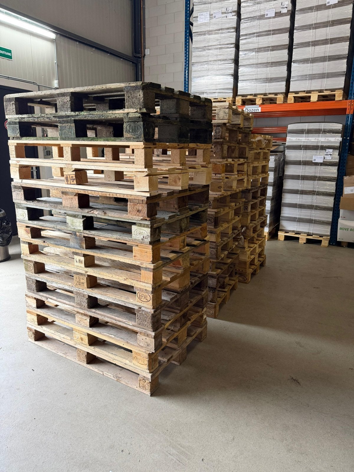 50 gebruikte Europallets - 120/80 cm - Goede staat, Doe-het-zelf en Verbouw, Hout en Planken, Ophalen, Gebruikt