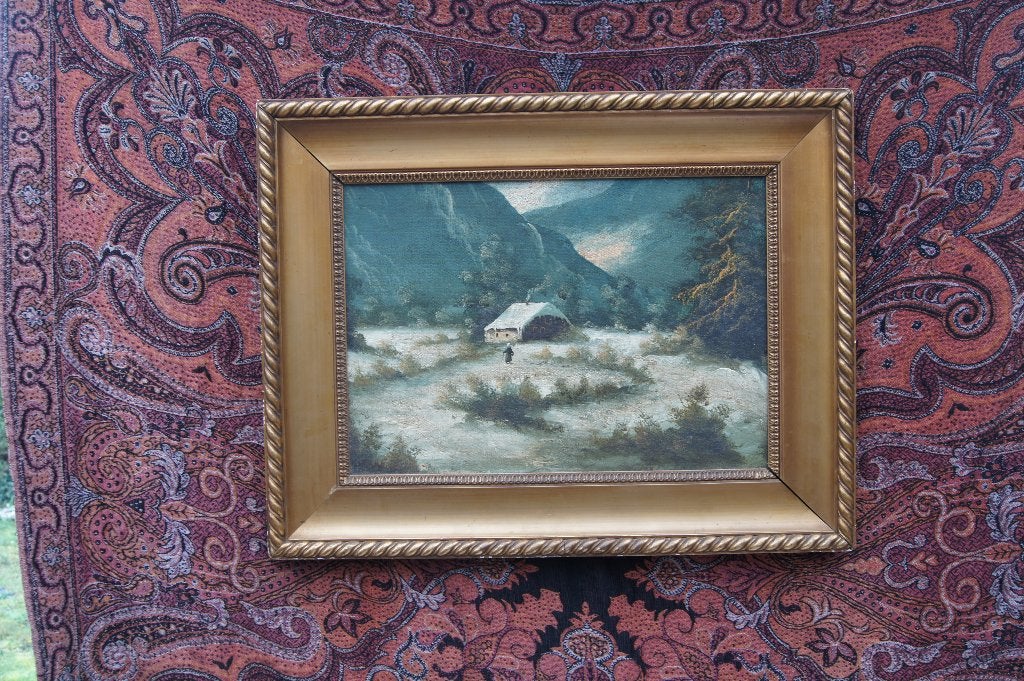 Winter landschap, Antiek en Kunst, Kunst | Schilderijen | Klassiek, Ophalen of Verzenden, Origineel werk