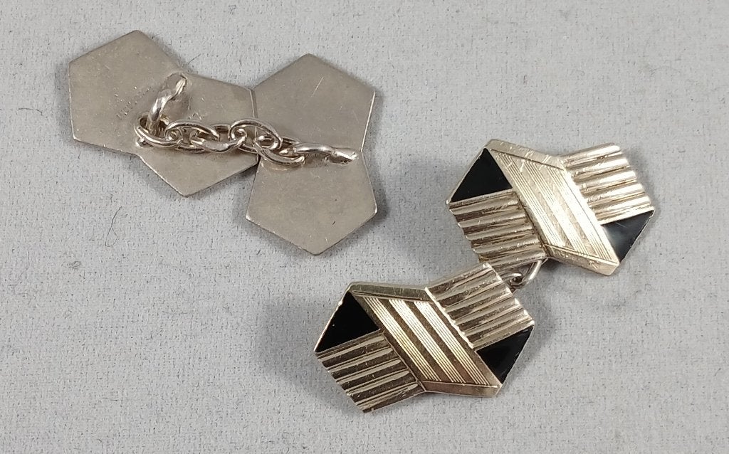 Manchetknopen verguld antiek 835 zilver, Gebruikt, Zilverjuwelier.nl, Verguld, Ophalen of Verzenden