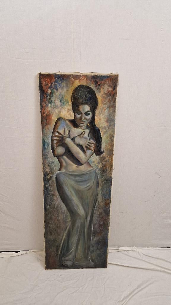Schilderij vrouw sexy geschilderd groot, Ophalen of Verzenden