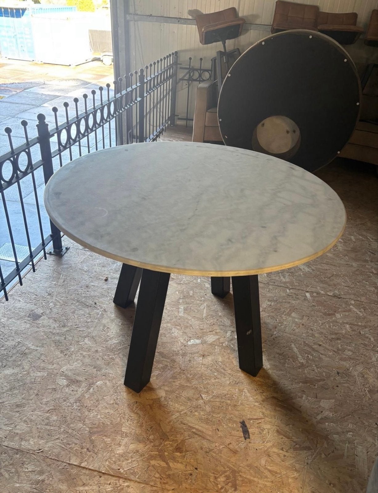 Echt marmeren eettafel - Zwaar en stijlvol, Ophalen, Overige materialen, Gebruikt, 100 tot 150 cm