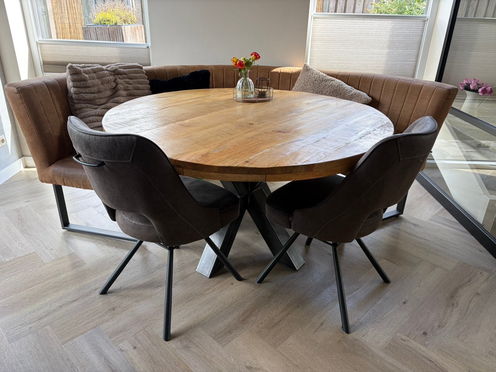 Complete eetset, Ophalen, Gebruikt, 100 tot 150 cm, Rond