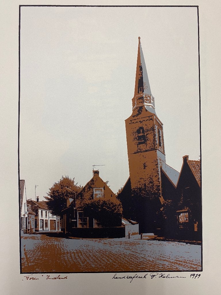 6 Zeefdrukken Nissewaard e.o., Antiek en Kunst, Kunst | Litho's en Zeefdrukken, Zeefdruk, Origineel, Ophalen of Verzenden, Landschappen