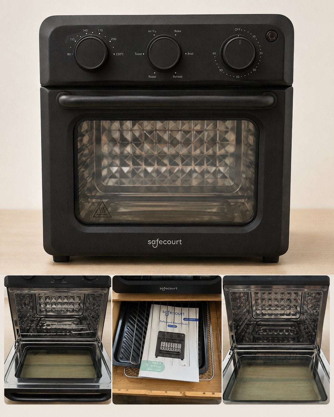 Safecourt PowerOven 6-in-1, Ophalen, Zo goed als nieuw, Minder dan 45 cm