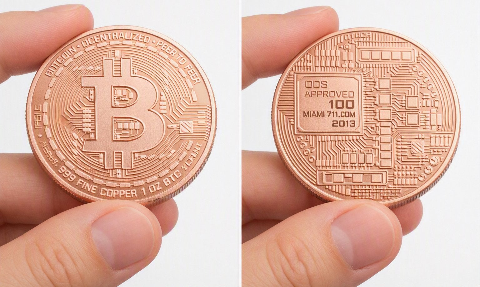 Coper munt bitcoin, Ophalen of Verzenden, Overige waardes, Losse munt