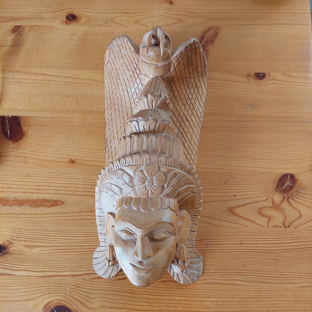 houtsnijwerk godin, Handgemaakt, 20 - 50 cm, Hout, Vrouw