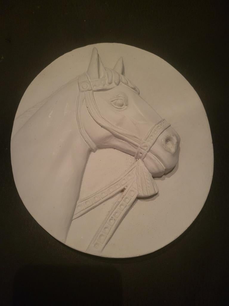 Gipsafdruk paardenhoofd - kunst paard / paarden decoratie, Ophalen of Verzenden, Zo goed als nieuw