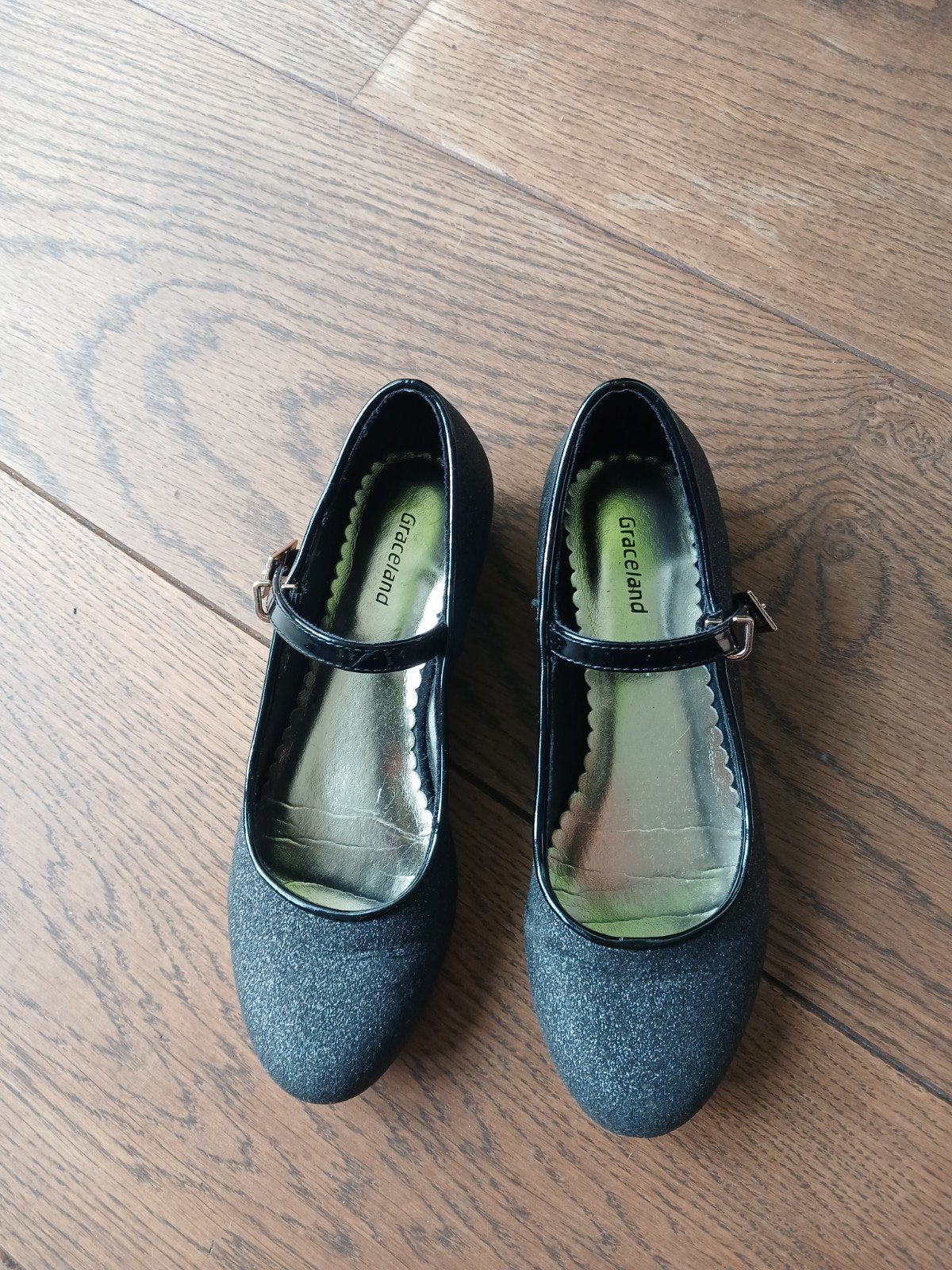 Graceland zwarte schoenen met gouden gesp en glitters, Meisje, Graceland, Schoenen, Ophalen of Verzenden