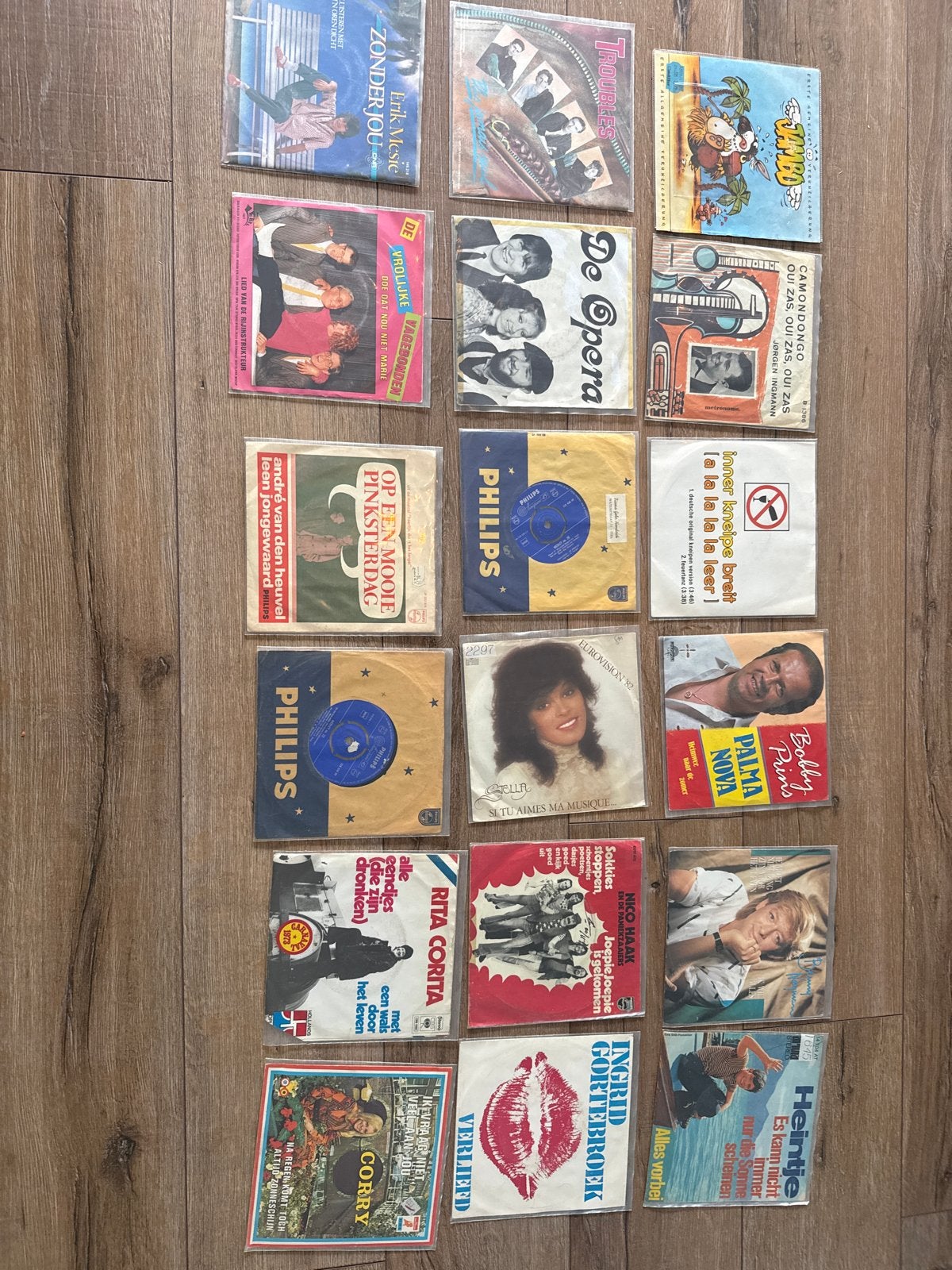Partij van 18 diverse vinyl singles (7 inch), Ophalen, Gebruikt, Overige genres, 7 inch