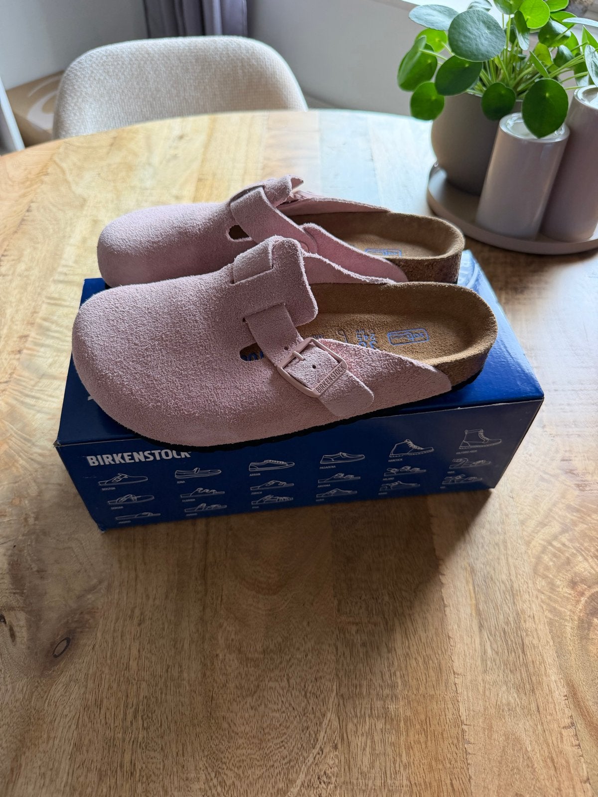 Birkenstock Boston Roze Suède - Maat 38, Ophalen of Verzenden, Nieuw, Roze, Instappers