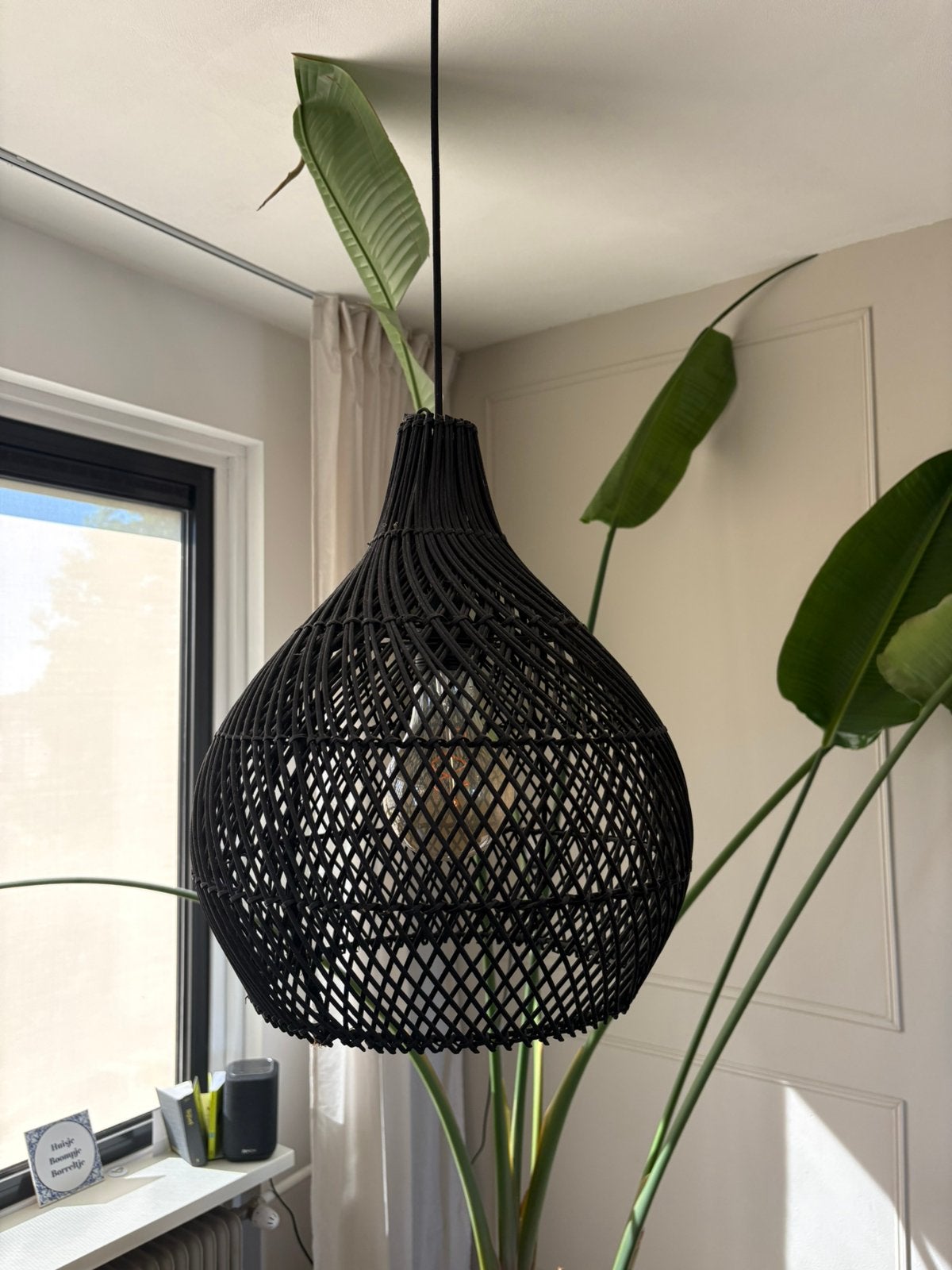 2 Rotan hanglampen, Ophalen, Zo goed als nieuw