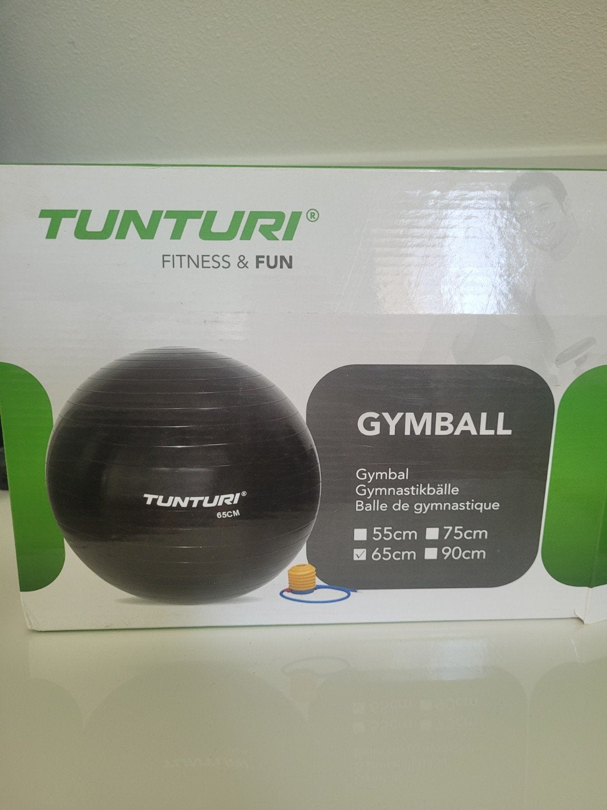 Tunturi Gymbal 65cm - Fitness & Fun, Ophalen of Verzenden, Nieuw, Buik, Fitnessbal