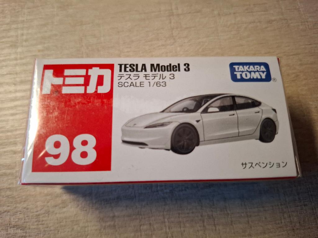 Tomica 98 - Tesla Model 3 [wit] 1/63 MIB, Ophalen of Verzenden, Nieuw, Auto