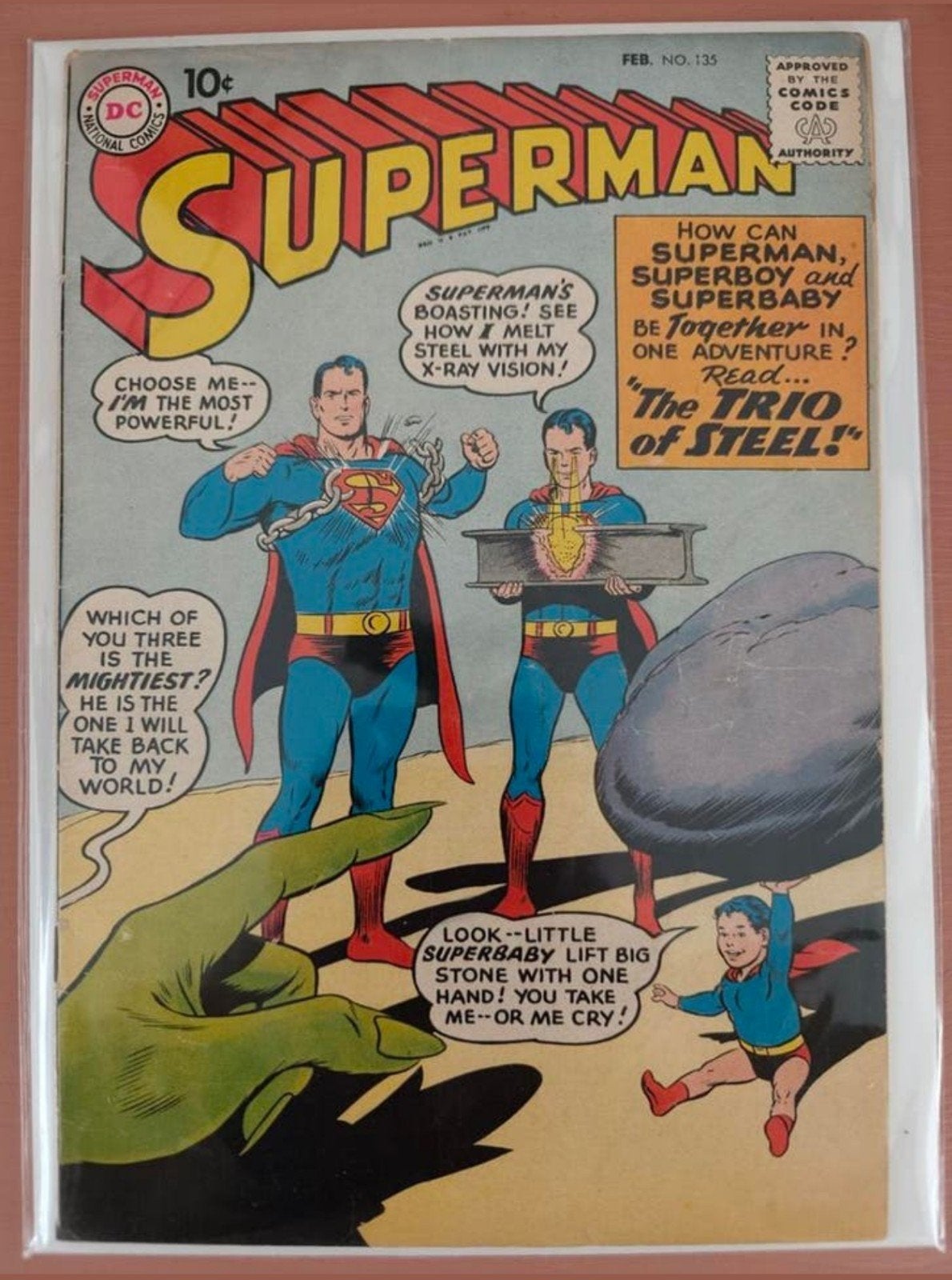Superman #135 (1960)🔑, Boeken, Strips | Comics, Zo goed als nieuw, Eén comic, Amerika, Ophalen of Verzenden