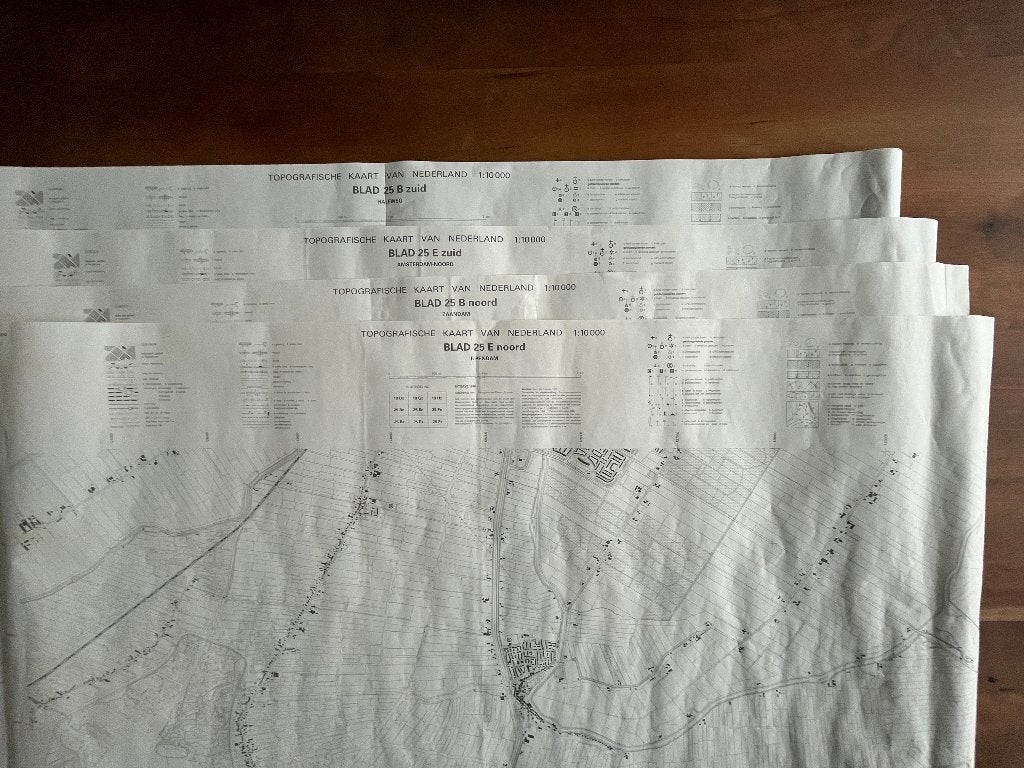 Lot 4x Topografische kaarten ook met alle doorvaarten N-H, 2000 tot heden, Ophalen of Verzenden, Nederland, Landkaart