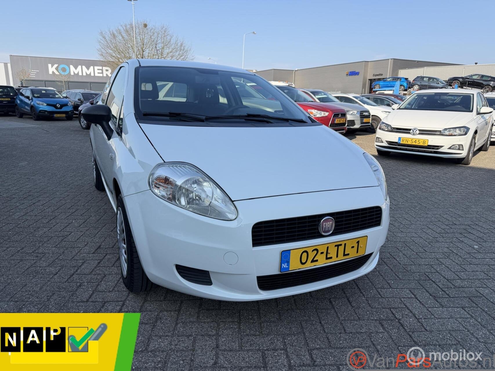 Fiat Grande Punto 1.2 Actual,Airco,2de eigenaar, 4 cilinders, Grande Punto, Wit, Origineel Nederlands