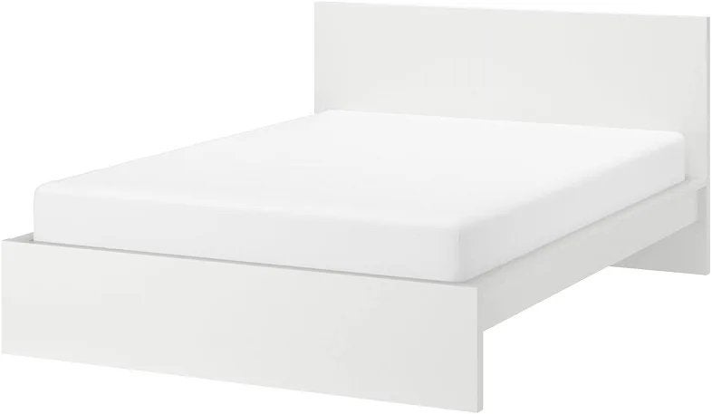 Gratis Malm bed Ikea 160 x 200 cm, Ophalen, Gebruikt, Wit, Tweepersoons