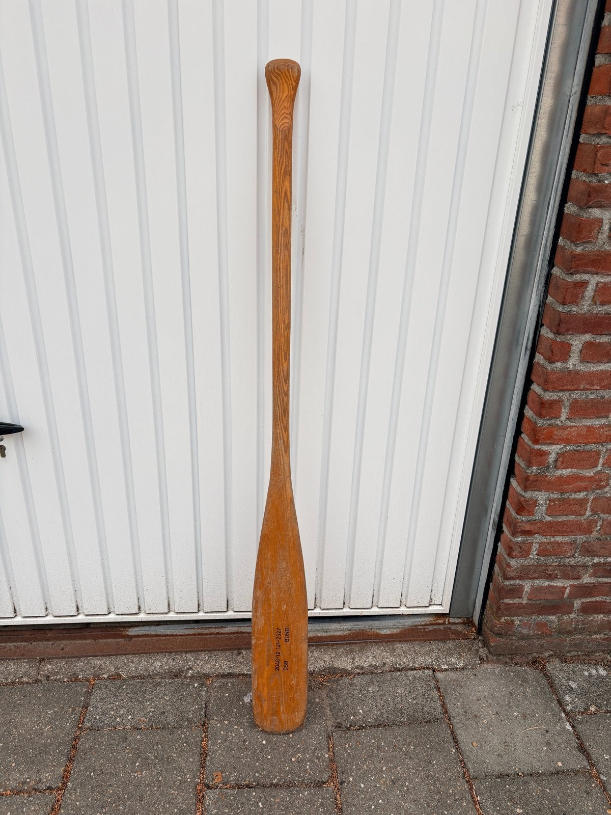 Professionele houten steekpeddel uit Duits leger, Watersport en Boten, Ophalen, Gebruikt, Enkelbladige peddel