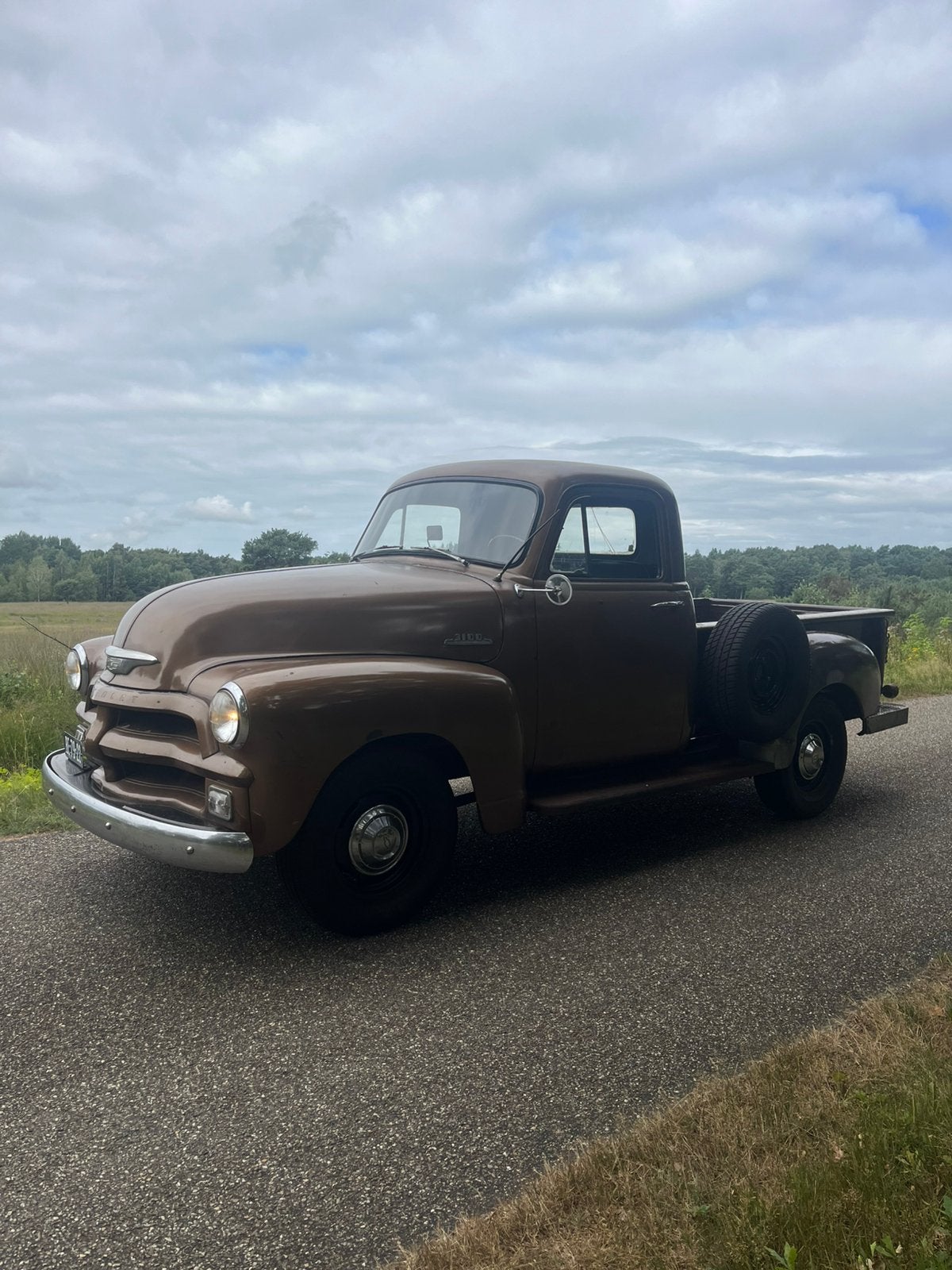 Chevrolet 3100 1954 pick up, Achterwielaandrijving, Zwart, Leder en Stof, Handgeschakeld