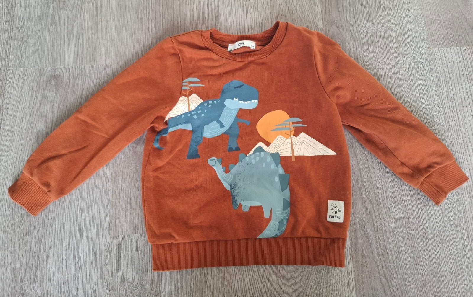 Jongens trui maat 110 met dino's, Ophalen of Verzenden, Zo goed als nieuw