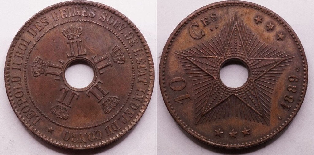 10 centimes 1889, Congo-Vrijstaat, Leopold II, Ophalen of Verzenden, Overige landen, Losse munt