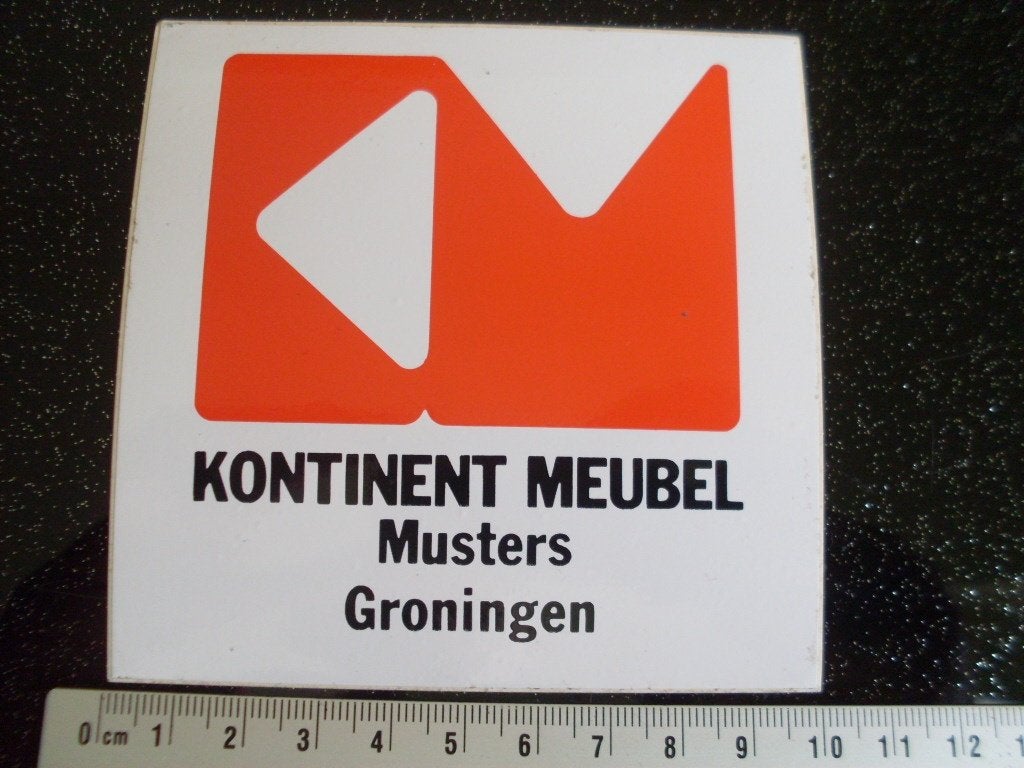 sticker kontinent meubel musters groningen logo KM, Verzenden, Zo goed als nieuw, Bedrijf of Vereniging