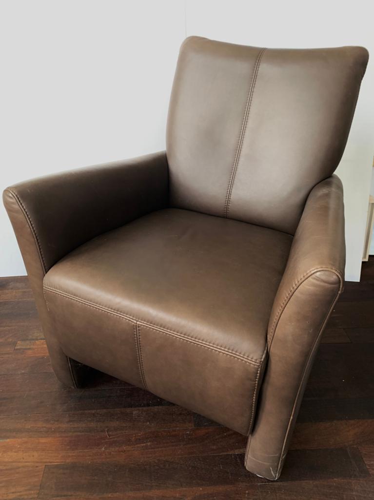 Montél Leren Fauteuil, Huis en Inrichting, Fauteuils, Ophalen, Zo goed als nieuw, 75 tot 100 cm, 50 tot 75 cm