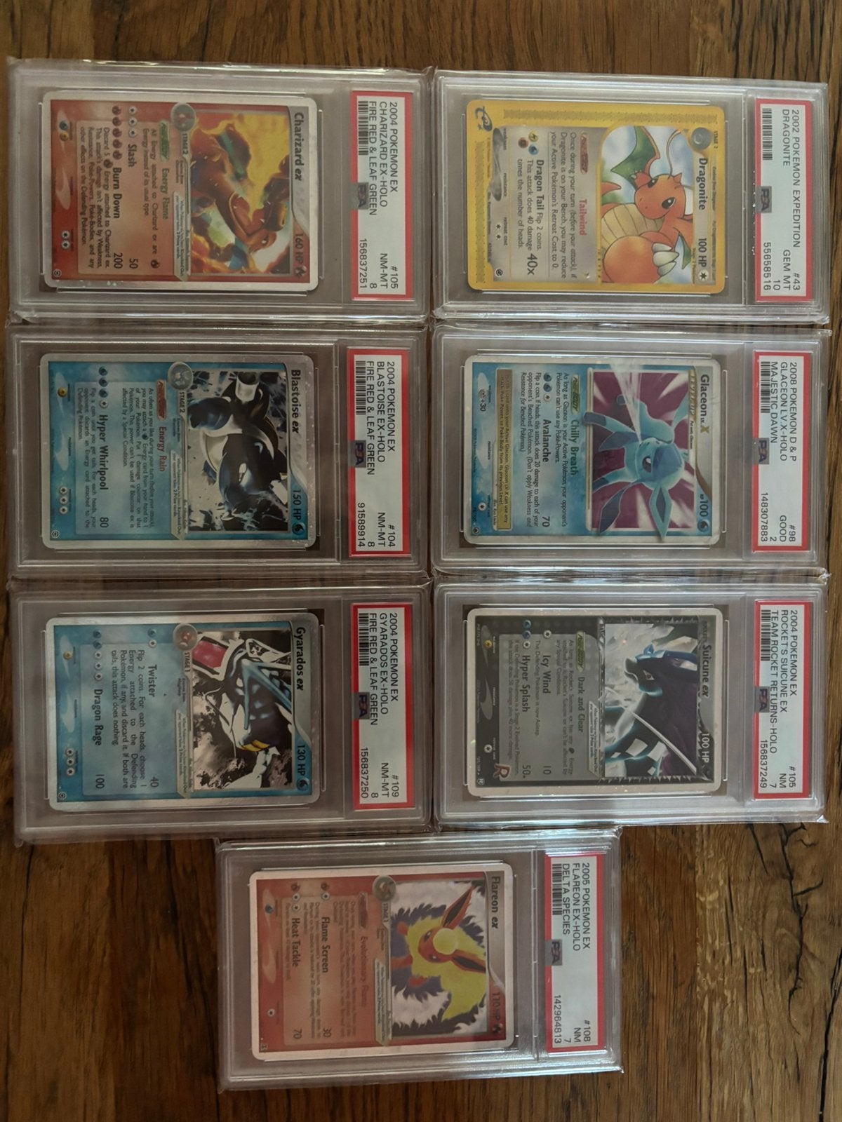 Psa vintage slabs, charizard, blastoise, dragonite, gyarados, Ophalen, Zo goed als nieuw, Meerdere kaarten
