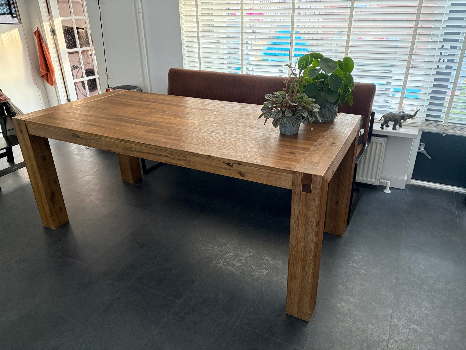 Eettafel acaciahout van Pronto  - 190x90 cm, Ophalen, Gebruikt, 50 tot 100 cm, Vijf personen of meer