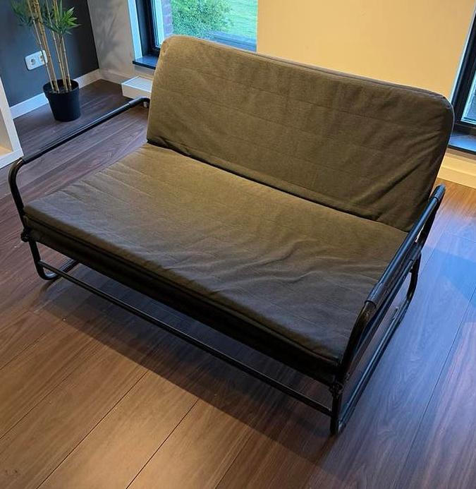 IKEA Hammarn slaapbank 2-zits, donkergrijs, Ophalen, Gebruikt, Tweepersoons, Grijs