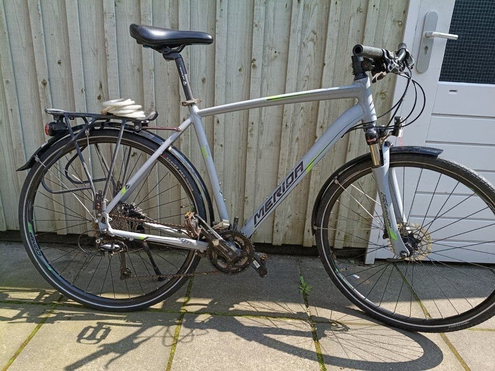Merida Crossway 300 hybride 2017, bagagedrager en spatborden, Fietsen en Brommers, 28 inch, Gebruikt, Vering, Meer dan 20 versnellingen