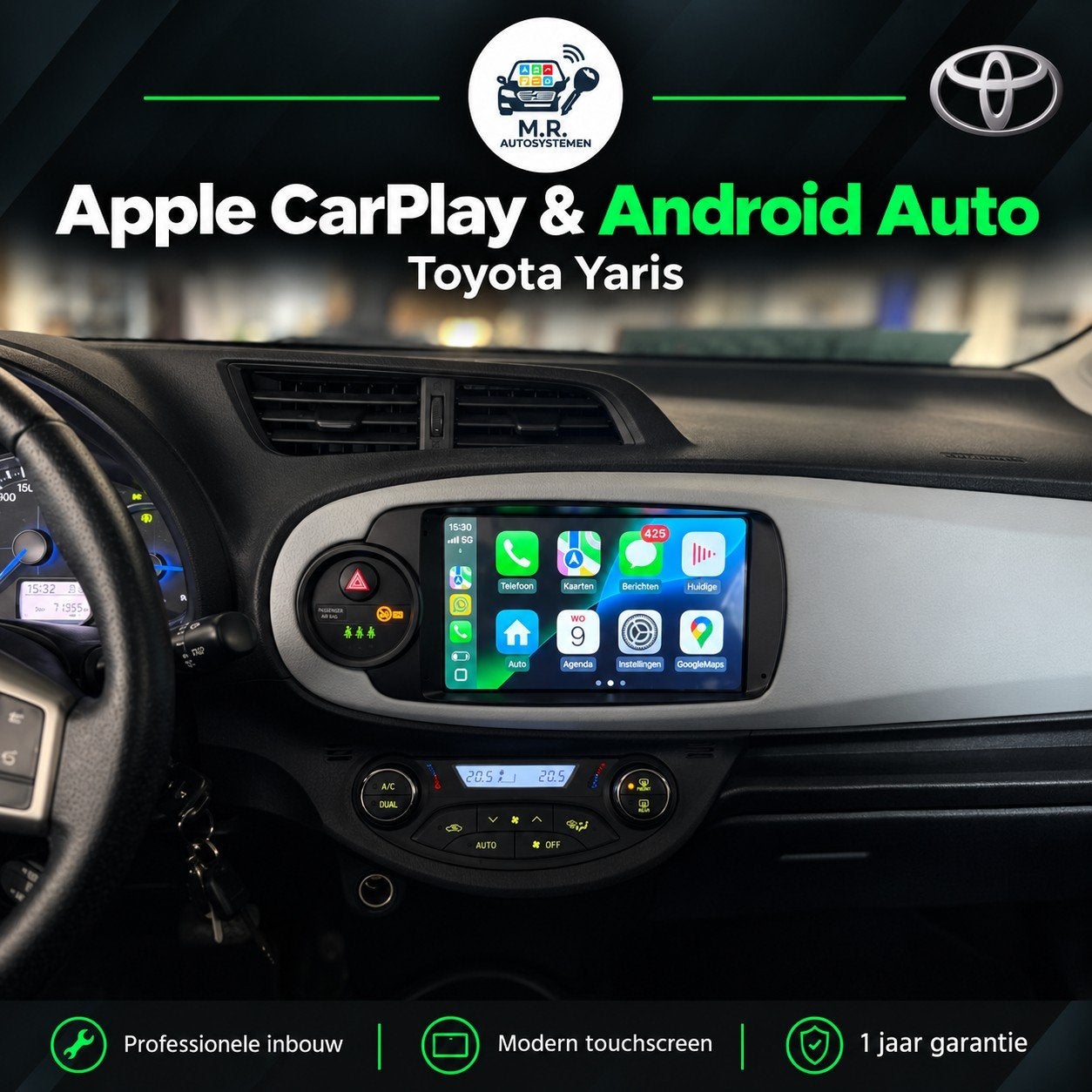 Toyota Yaris Carplay/Android Auto Multimediasysteem + Inbouw, Auto-onderdelen, Info@mrautosystemen.nl, -, Nieuw, Ophalen of Verzenden