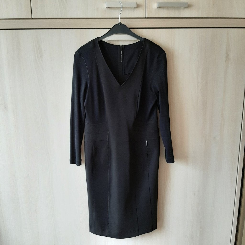 Marc Cain (McCain) ZWARTE JURK, Kleding | Dames, Jurken, Zo goed als nieuw, Maat 38/40 (M), Zwart, Boven de knie, Ophalen of Verzenden