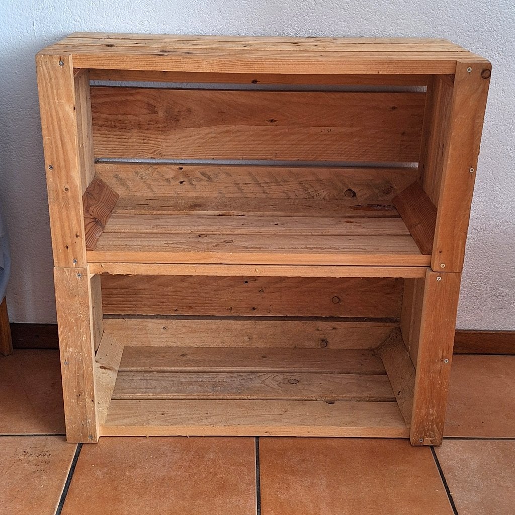 2 houten kratten / fruitkisten, Doe-het-zelf en Verbouw, Kratten en Dozen, Ophalen, 50 tot 75 cm, Nieuw, Minder dan 40 cm