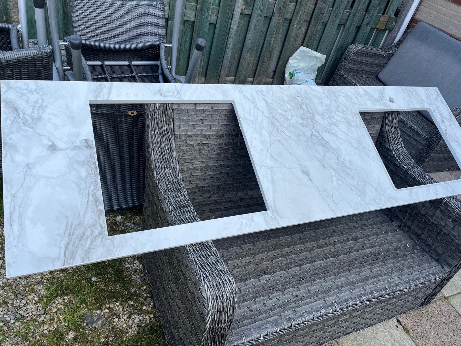 Keramisch maatwerkblad Ikea keuken, Ophalen, 200 cm of meer, Wit, 50 tot 100 cm