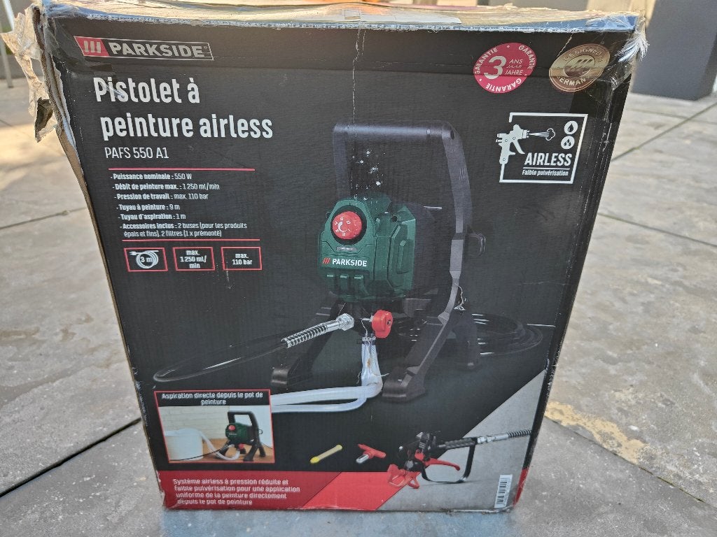 Parkside Krachtige Verf/Lakspuit - Nieuw in Doos, Doe-het-zelf en Verbouw, Ophalen of Verzenden, Nieuw, Verfspuit of Verfpomp