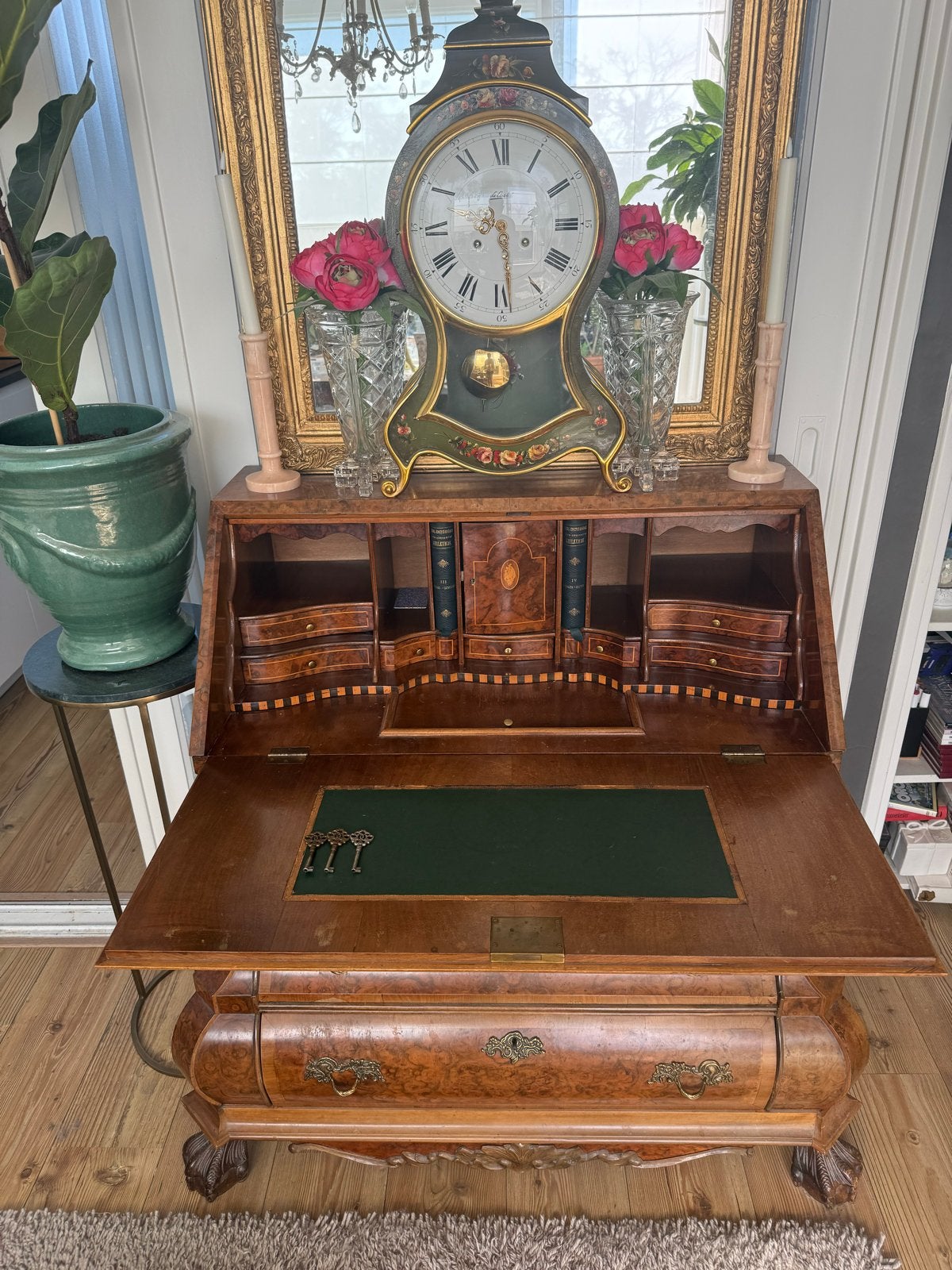 Antieke Nederlandse Secretaire - Wortelnoten Fineer, Antiek en Kunst, Antiek | Meubels | Kasten, Ophalen