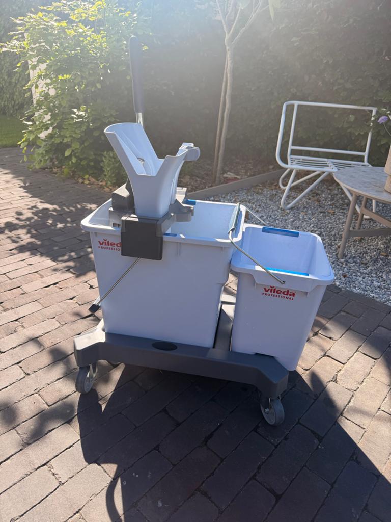 Vileda Professional Schoonmaakkar met Dubbele Emmer, Ophalen, Dweilemmer, -bak, of -wagen