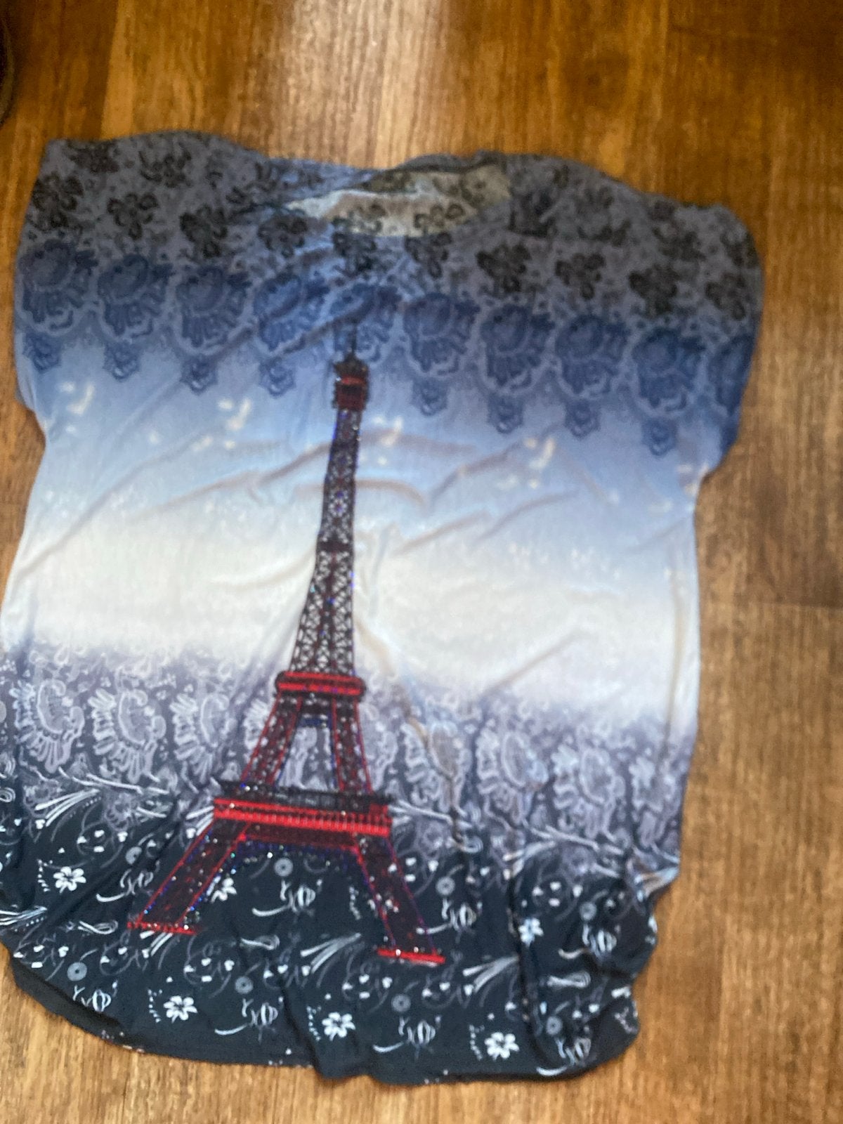 Leuke top met Eiffeltoren print - Maat XL, Kleding | Dames, Blauw, Maat 46/48 (XL) of groter, Ophalen of Verzenden, Zo goed als nieuw