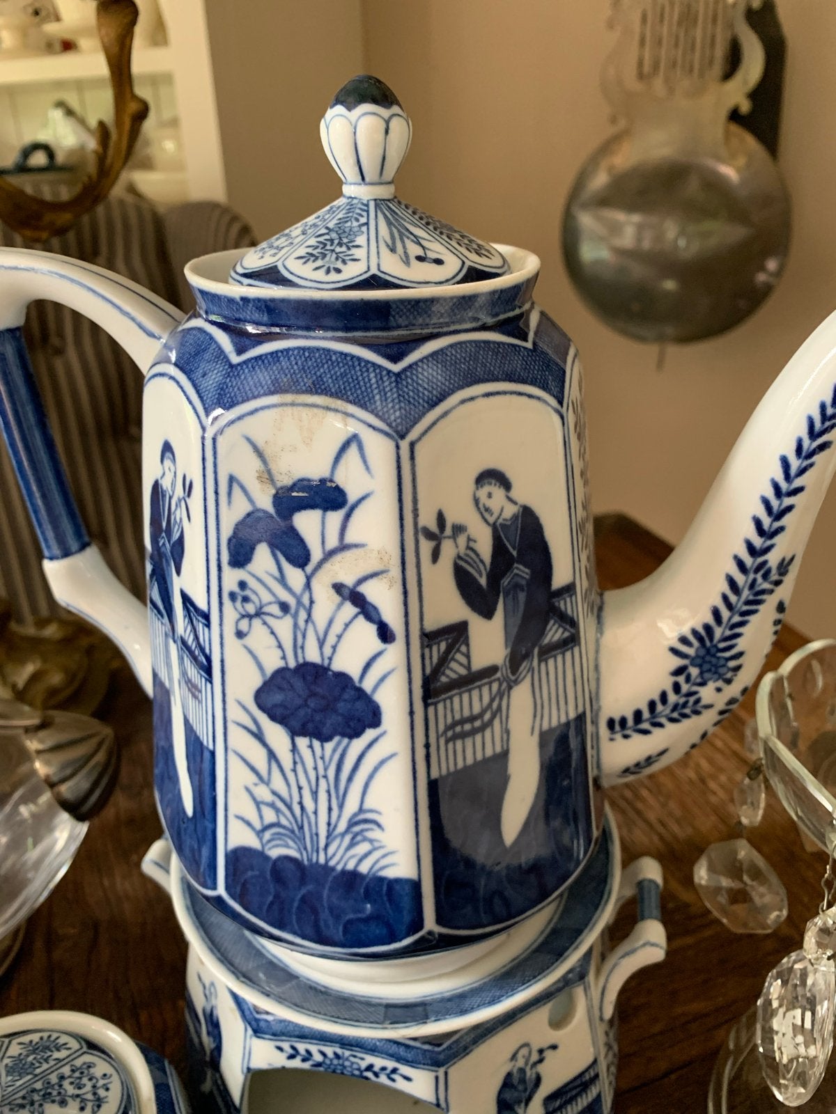 Maastrichts aardewerk Lange Lijs theepot en set, Ophalen of Verzenden