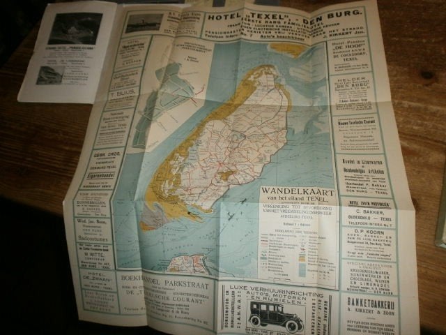 texel 1926 oude reisgids met topokaart en fotos vh eiland, Ophalen of Verzenden, Gelezen